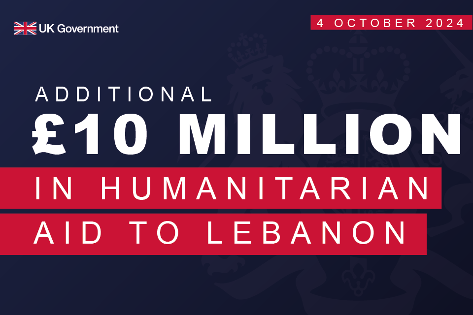 UK pledges  million in additional aid to Lebanon