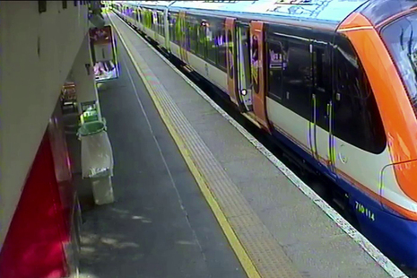 CCTV footage from Enfield Town station showing the platform where the accident occurred (courtesy of Arriva Rail London).