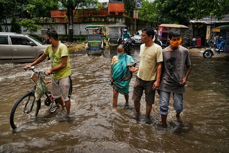 People in Flooded Street 