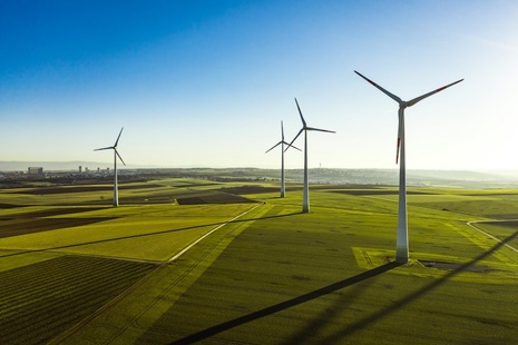 Wind Turbines in Green Field