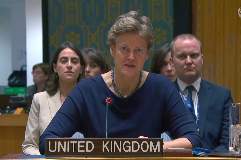 Ambassador Barbara Woodward at the UN Security Council