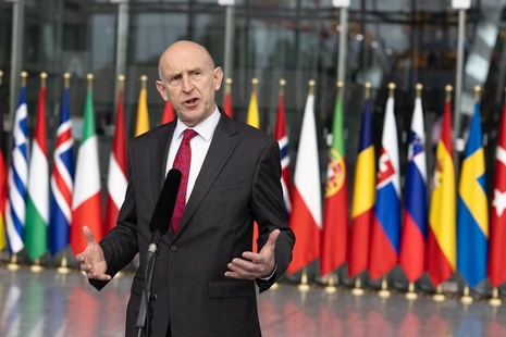 Defence Secretary John Healey at NATO HQ, Brussels.