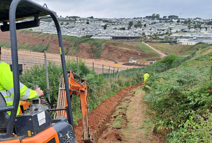 Construction work in full swing at the Straight Point site. Copyright: Graham Nye, National Coastwatch Institution.