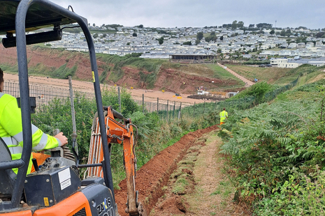 Construction work in full swing at the Straight Point site. Copyright: Graham Nye, National Coastwatch Institution.