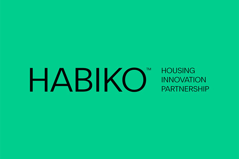 Text reads HABIKO, Housing Innovation Partnership on a green background