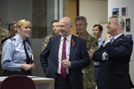 Secretary of State talking to Strategic Command personnel