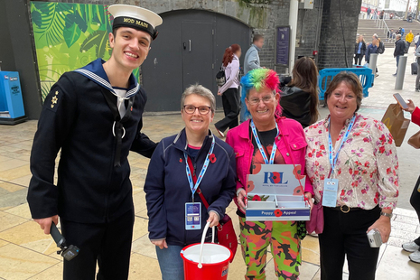 Andrea (furthest right) volunteering for the Royal British  Legion City Poppy Day.