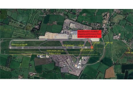 Graphic of G-FDZS’s takeoff from Bristol Airport.  Copyright 2024 Google, Image Copyright 2024 Airbus