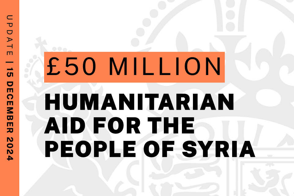 UK announces £50m new support for vulnerable Syrians