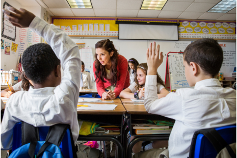 Teacher leading activity with students