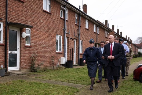 The Secretary of State for Defence tours of some of the Service Family Accommodation at RAF Northolt. MOD Crown Copyright.