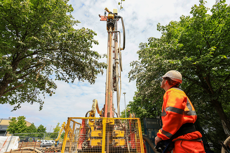 Drilling rig used to build the Living Laboratory.