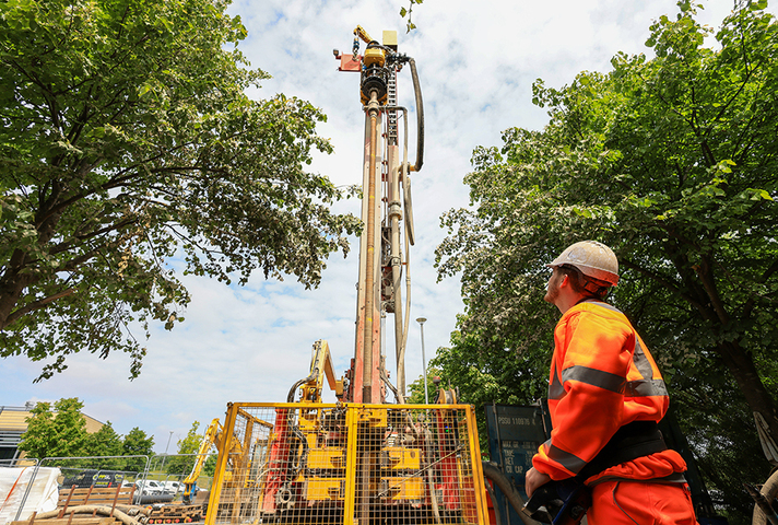 Drilling rig used to build the Living Laboratory.