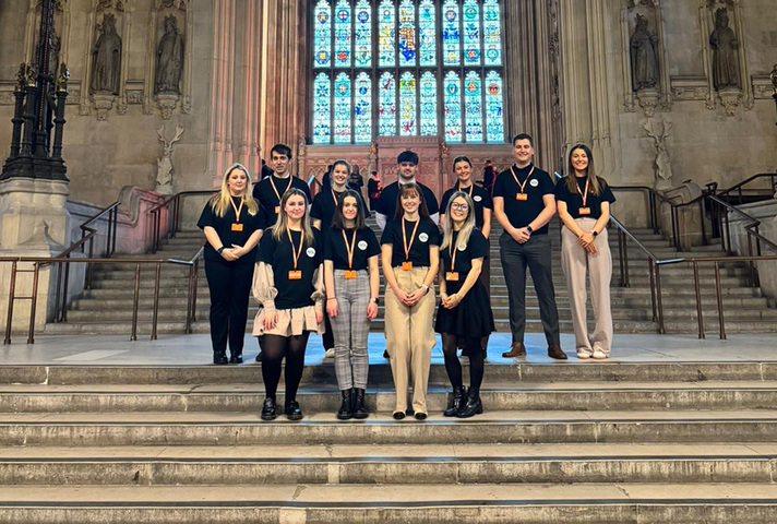 Apprentices stood inside Westminster