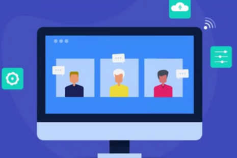 Webinar promo - computer screen with people on it