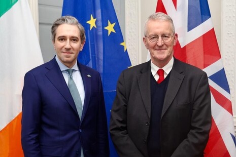 Secretary of State for Northern Ireland, Rt Hon Hilary Benn MP and the Tánaiste, Minister for Foreign Affairs, Trade and Minister for Defence, Simon Harris TD.