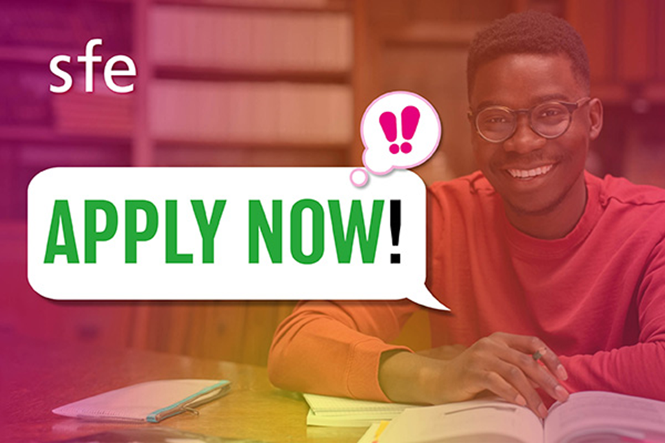 Apply now for student finance