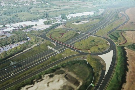 M3 J9 road scheme artists' impression