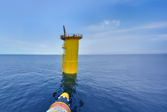 The installation of a First Subsea cable protection system for a fixed bottom wind turbine.