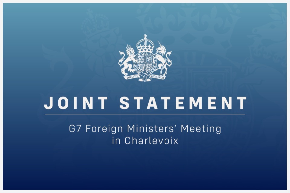 Joint statement of the G7 Foreign Ministers’ Meeting in Charlevoix