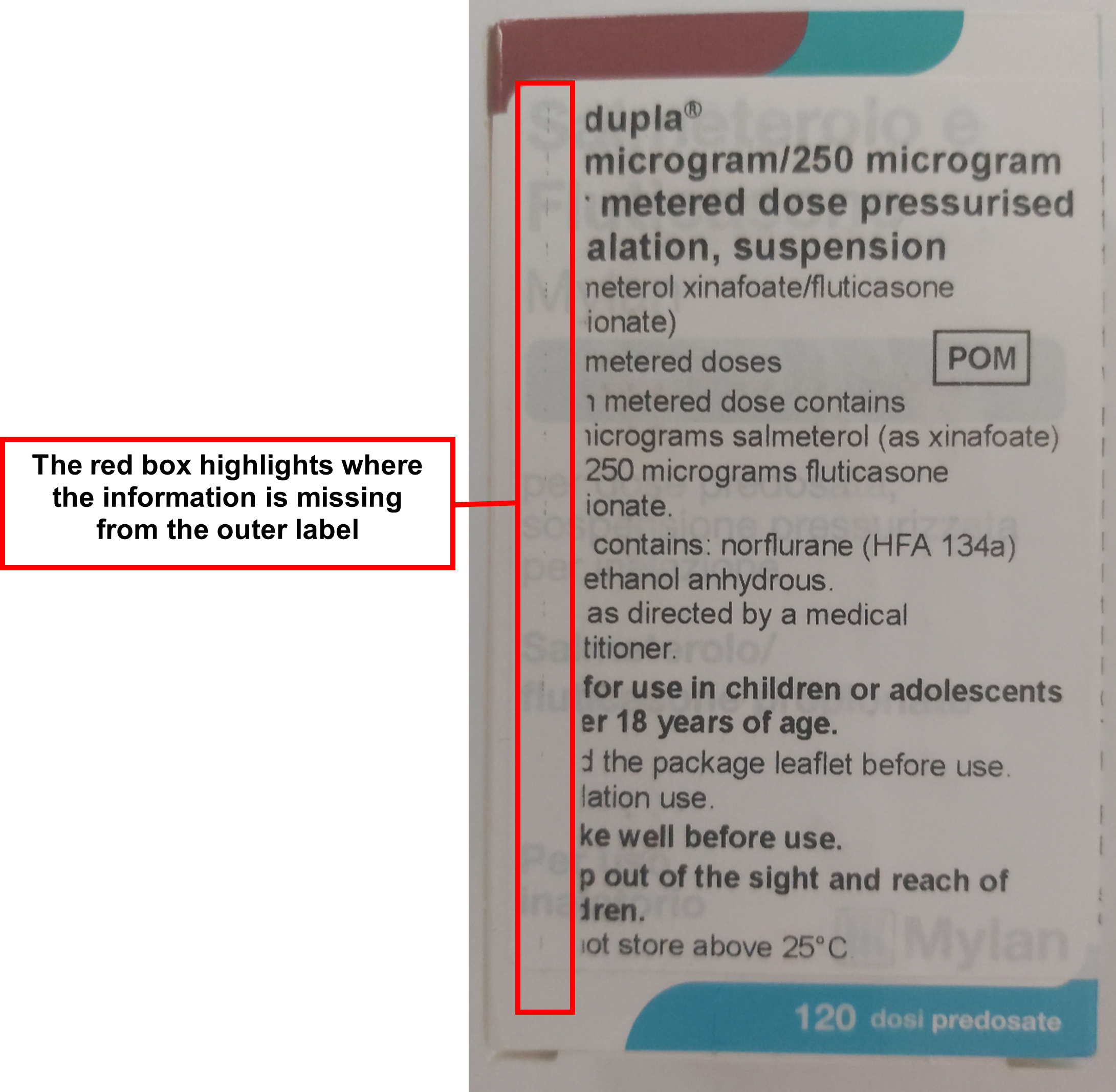 Photo of Class 4 Medicines Defect Notification: Sirdupla 25 microgram/250 microgram per metered dose pressurised inhalation, suspension