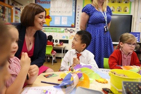Education Secretary at a school breakfast club