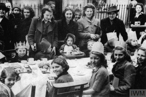 VE Day street party in London, image from the Imperial War Museum (HU 92607)