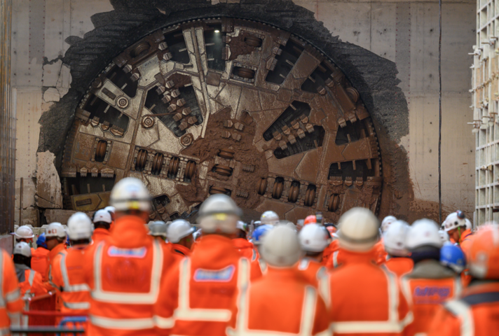 Bromford tunnel boring machine (TBM) Mary Ann breakthrough