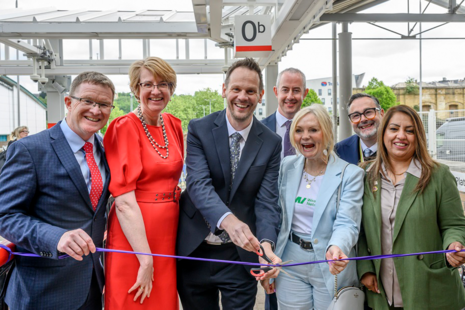 David Horne, Councillor Susan Hinchcliffe, Simon Lightwood MP, Jason Hamilton, Tracy Brabin, Daniel Bates and Naz Shah MP