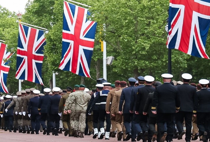 British army marching