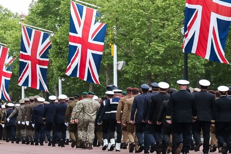 British army marching