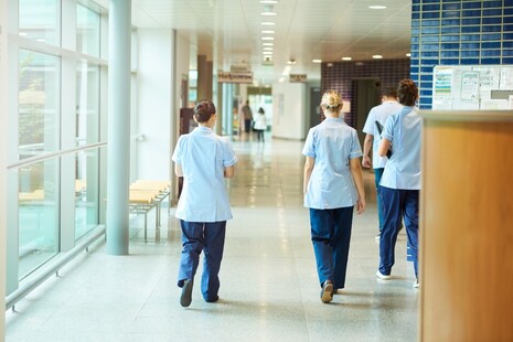 Medical staff walking