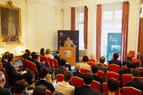 Lt Gen Tom Copinger-Symes addressing an audience