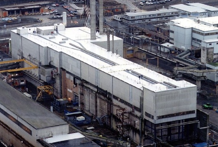 External view of the Magnox Swarf Storage Silo building at Sellafield