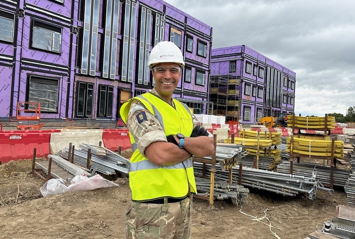 Colonel Tariq Ahmad at the building site