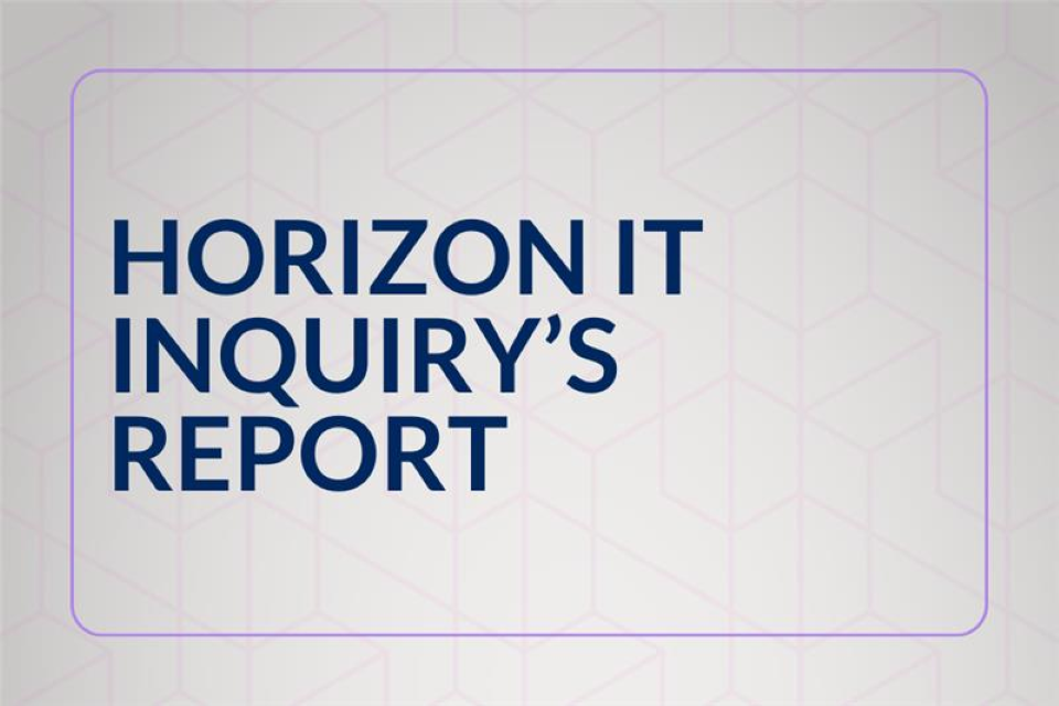 Government response to the Post Office Horizon IT Inquiry report