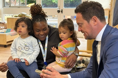 Minister Morgan at an early years nursery