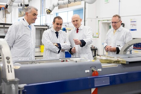 Defence Secretary John Healey with his French counterpart Sébastien Lecornu visiting MBDA in Stevenage