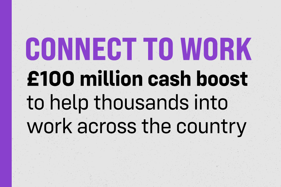 £100 million cash boost to help thousands into work across the country