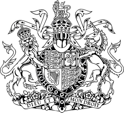 Full Achievement of Royal Arms – Black and White