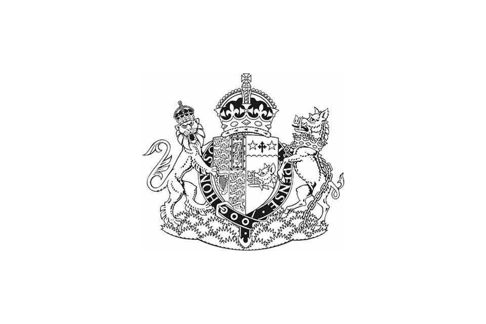 The Queens’s Coat of Arms - Black and White