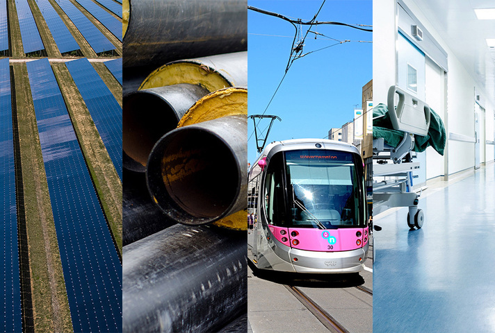 Illustrative picture of different types of infrastructure