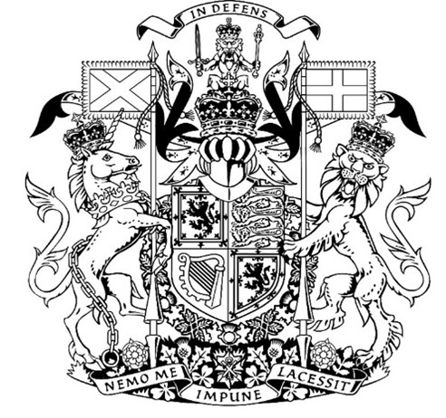 Royal Arms used in Scotland – Black and White