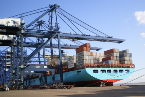 Container ship.