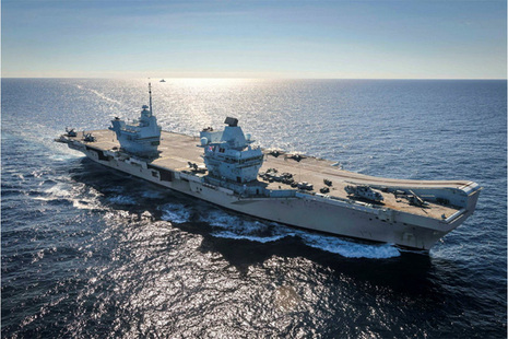 HMS Prince of Wales sails alongside US Carrier USS George Washington as the UK Carrier Strike Group integrates with US Navy forces during Exercise Talisman Sabre 25.