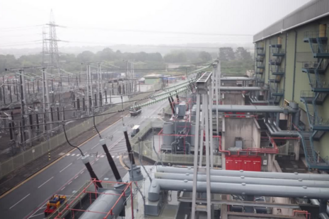Aerial shot of Connah's Quay, North Wales.