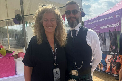 Countess Bathurst and PC Ian Disbury.