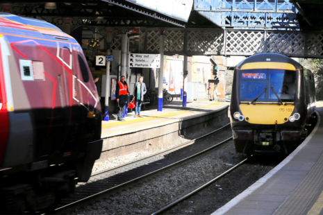 Railway tracks and trains