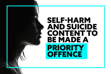 Self-harm and suicide content to be made a priority offence.