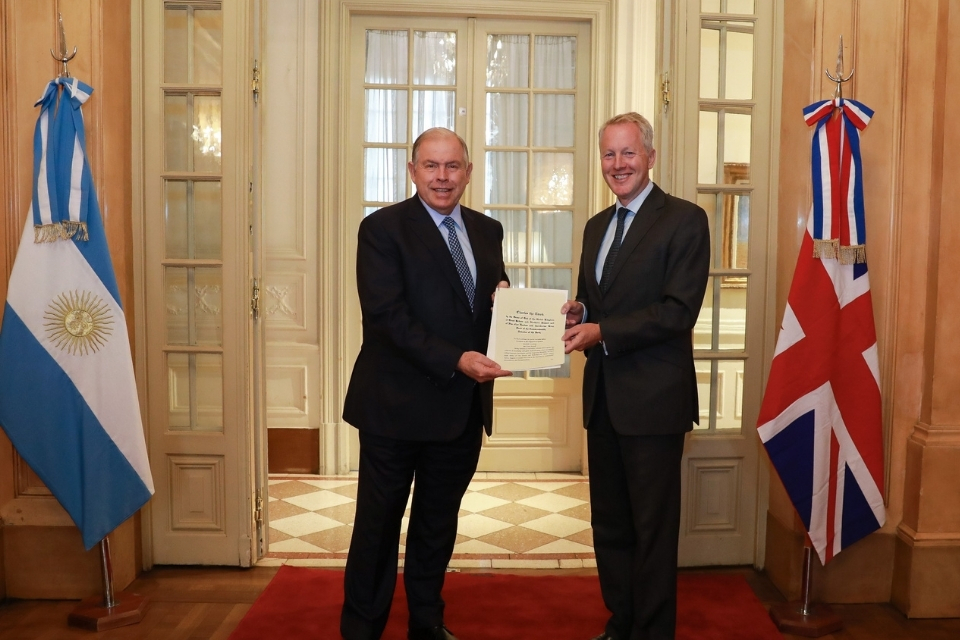 The new British Ambassador presents his credentials